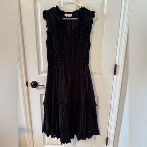 kate spade Black Ruffled Midi Dress